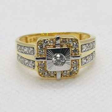 Square rhodium ring by 